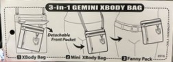 Chala Handbags – 3-in-1 Gemini Xbody Bag – Gray