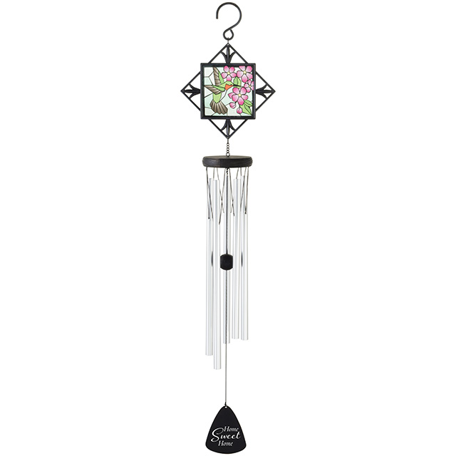 30"  STAINED GLASS WIND CHIME - HOME SWEET HOME