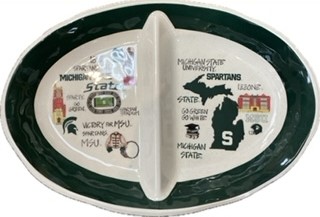 MSU Melamine 2 Section Tray