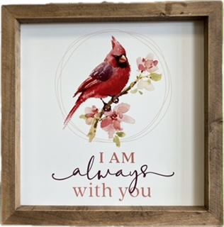 "I Am Always With You" Cardinal Wall Hanging
