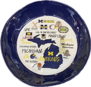 U of M Large Round Melamine Bowl