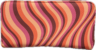 Kedzie - Zippered Clutch - Pink and Brown Stripes