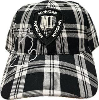 Robin Ruth Baseball Hat - Black and White Plaid