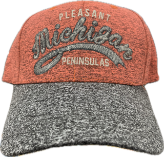 Robin Ruth Michigan Baseball Hat - Heather Gray and Coral