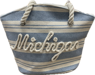 Robin Ruth Beach Tote - Blue Stripe w/ Rope
