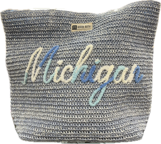 Robin Ruth Michigan Beach Tote -Blue Rope