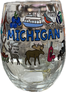 Michigan Stemless Wine Glass