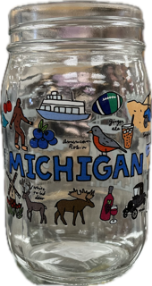 Michigan Mason Jar Glass