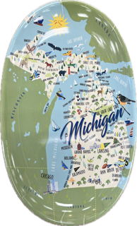 Michigan Melamine Tidbit Tray