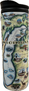 Michigan State Map Travel Drinkware