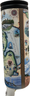 Michigan State Map Travel Drinkware