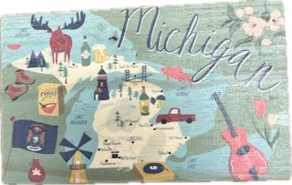 Michigan Wooden Postcard