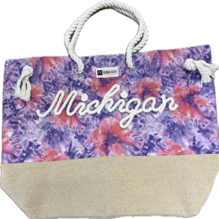 Robin Ruth Michigan Beach Tote -Purple Floral