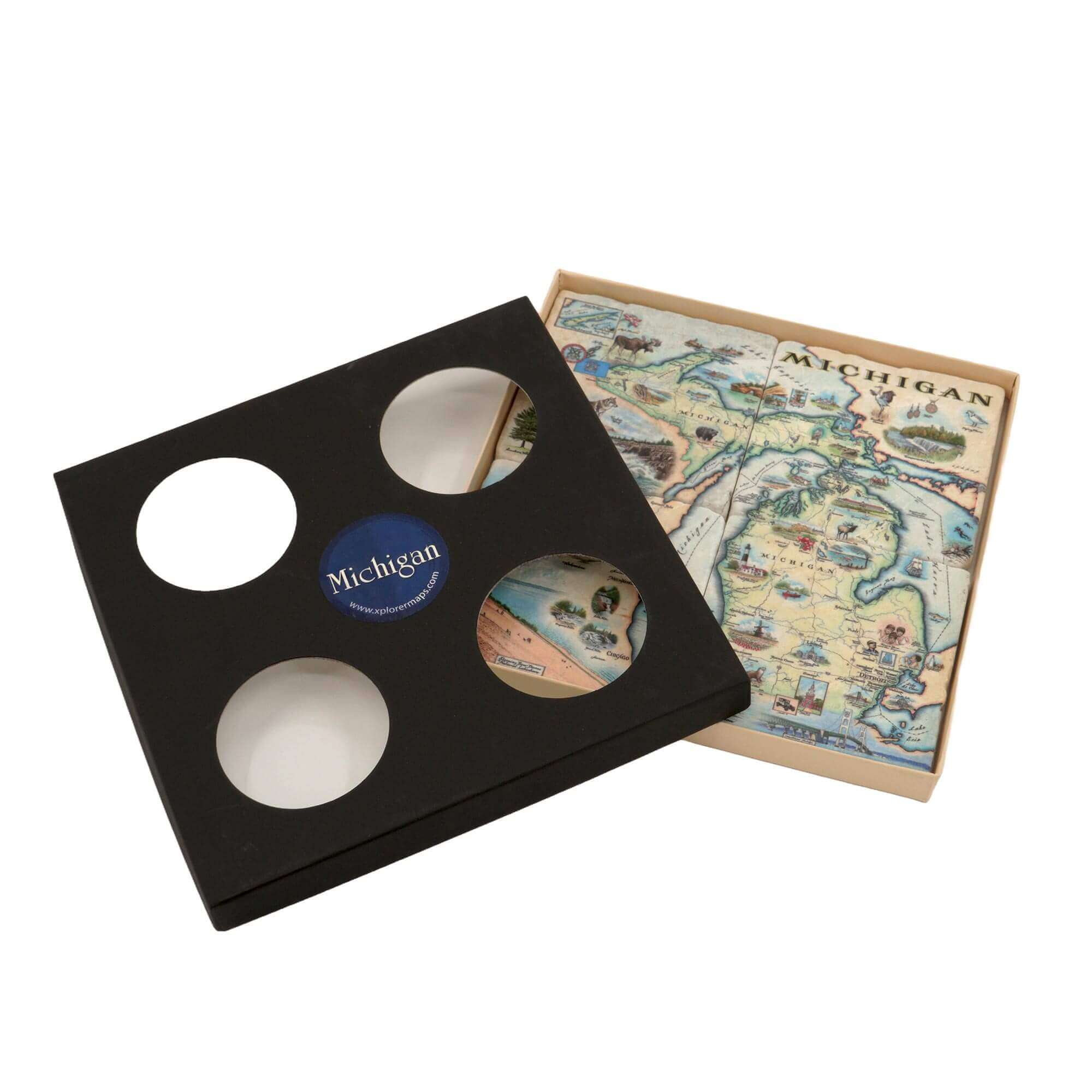Michigan Natural Stone Coasters Set of 4